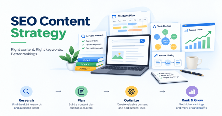 SEO Content Strategy - keyword research, content planning and topic clusters